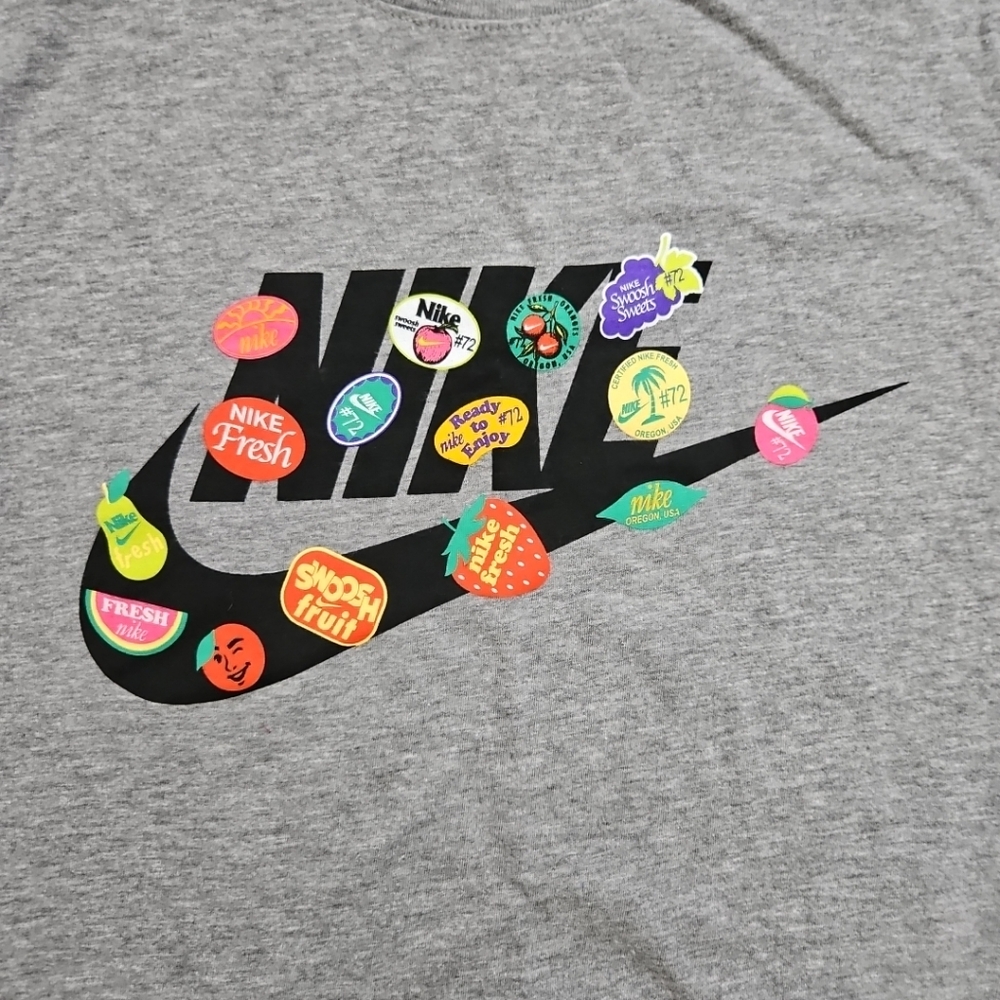Nike Men's Sportswear So 3 HBR T-Shirt Gray Size Large Fruit Sticker - Picture 3 of 5